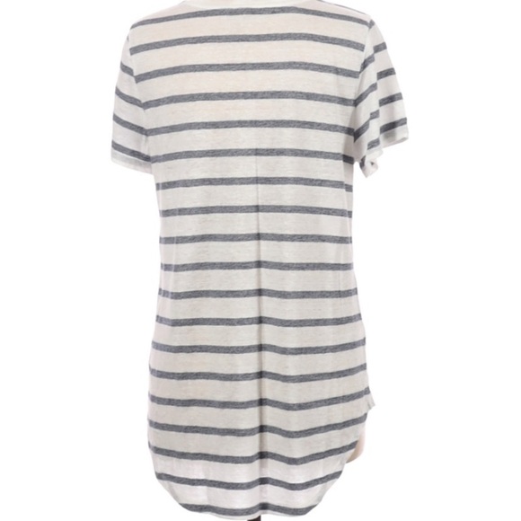 Eileen Fisher Linen/Organic Cotton Stripe V-Neck M - Picture 2 of 5